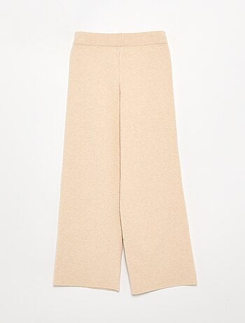 Pantalón ancho de punto compacto