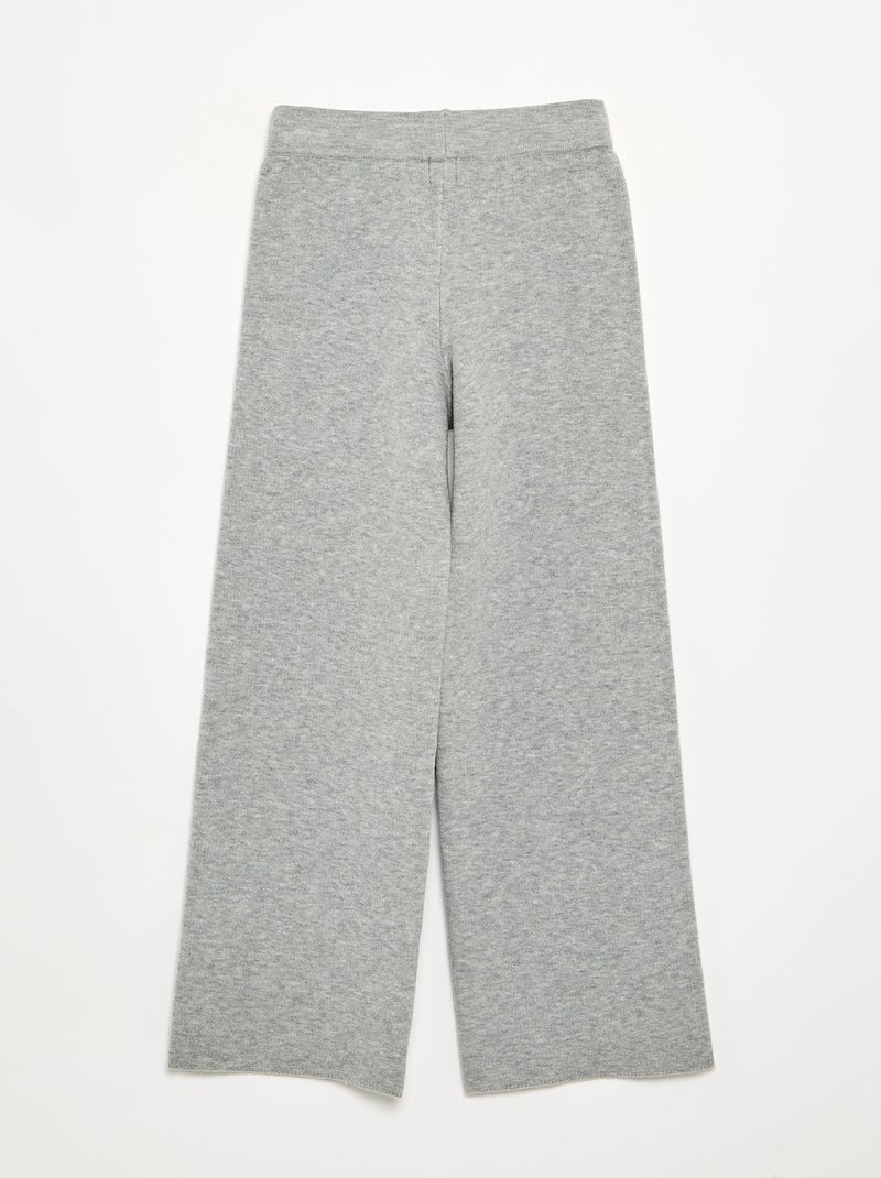 Pantalón ancho de punto compacto Gris - Kiabi