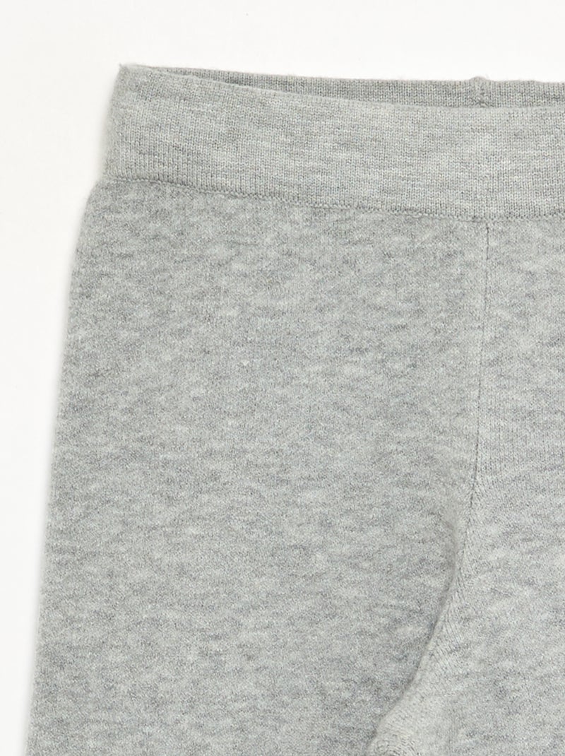Pantalón ancho de punto compacto Gris - Kiabi