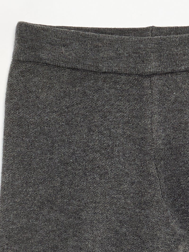 Pantalón ancho de punto compacto Gris oscuro - Kiabi