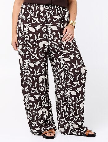 Pantalón ancho de punto crepé