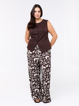 Pantalón ancho de punto crepé