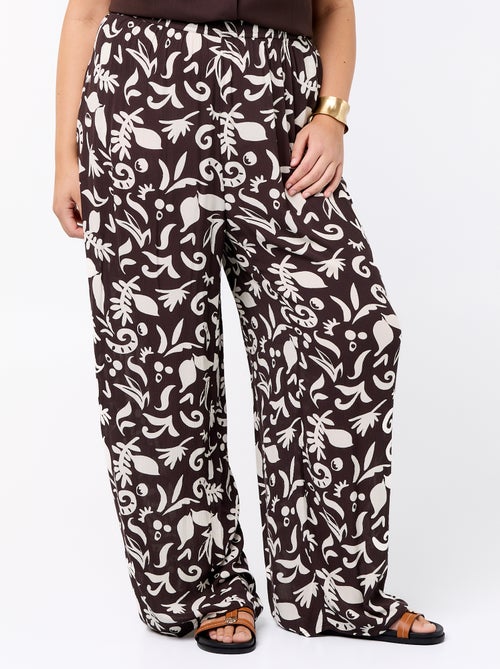 Pantalón ancho de punto crepé - Kiabi