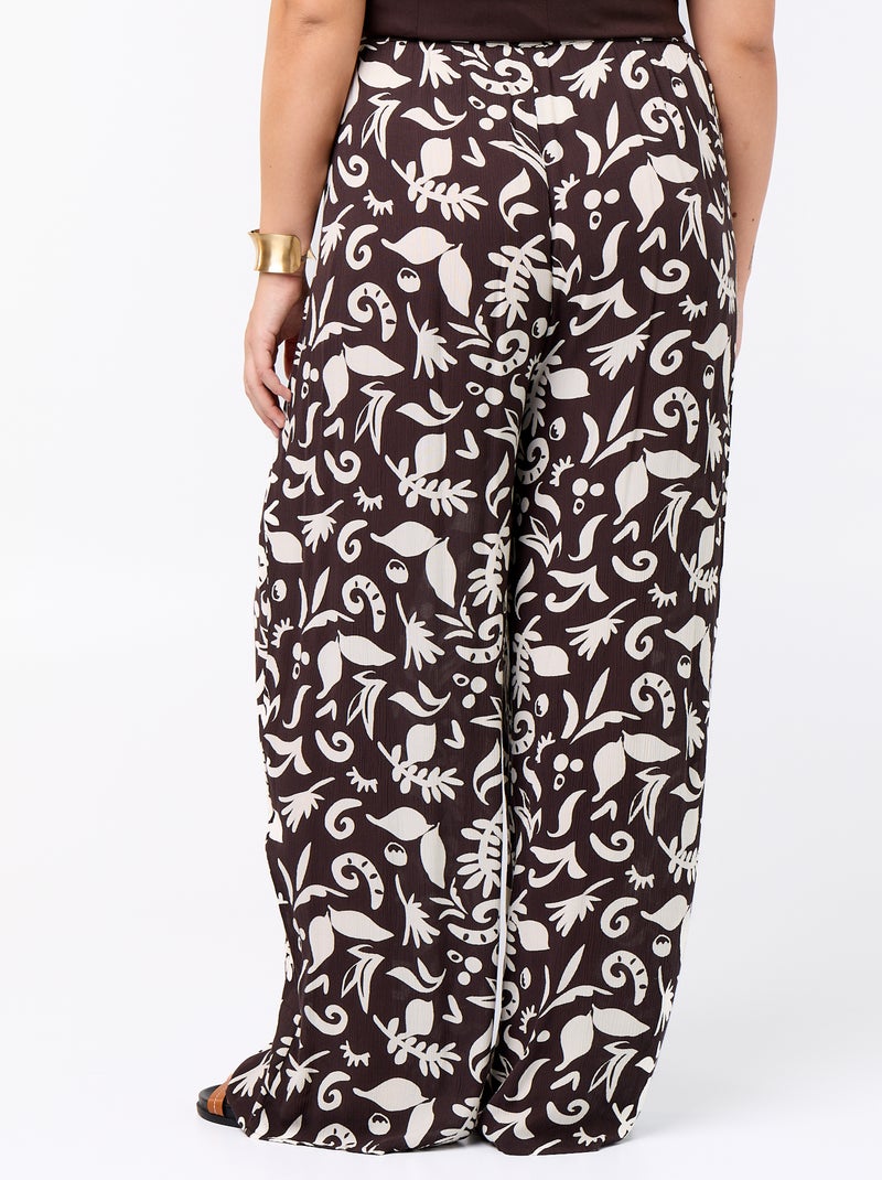 Pantalón ancho de punto crepé Azul - Kiabi