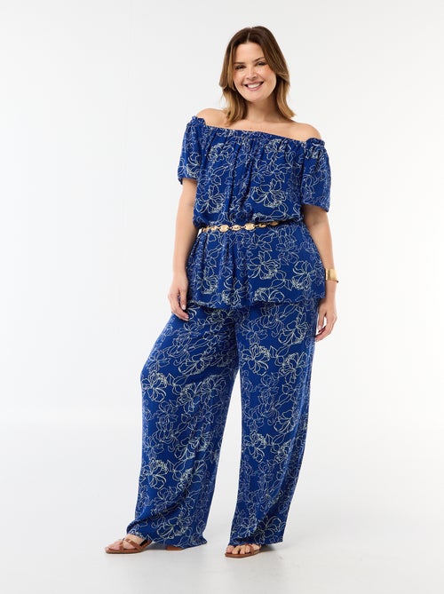 Pantalón ancho de punto crepé - Kiabi