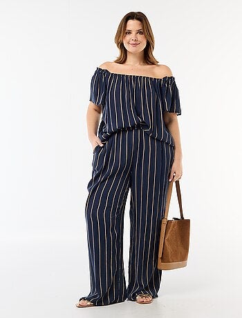 Pantalón ancho de punto crepé