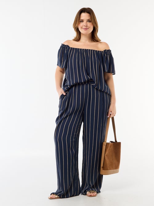 Pantalón ancho de punto crepé - Kiabi