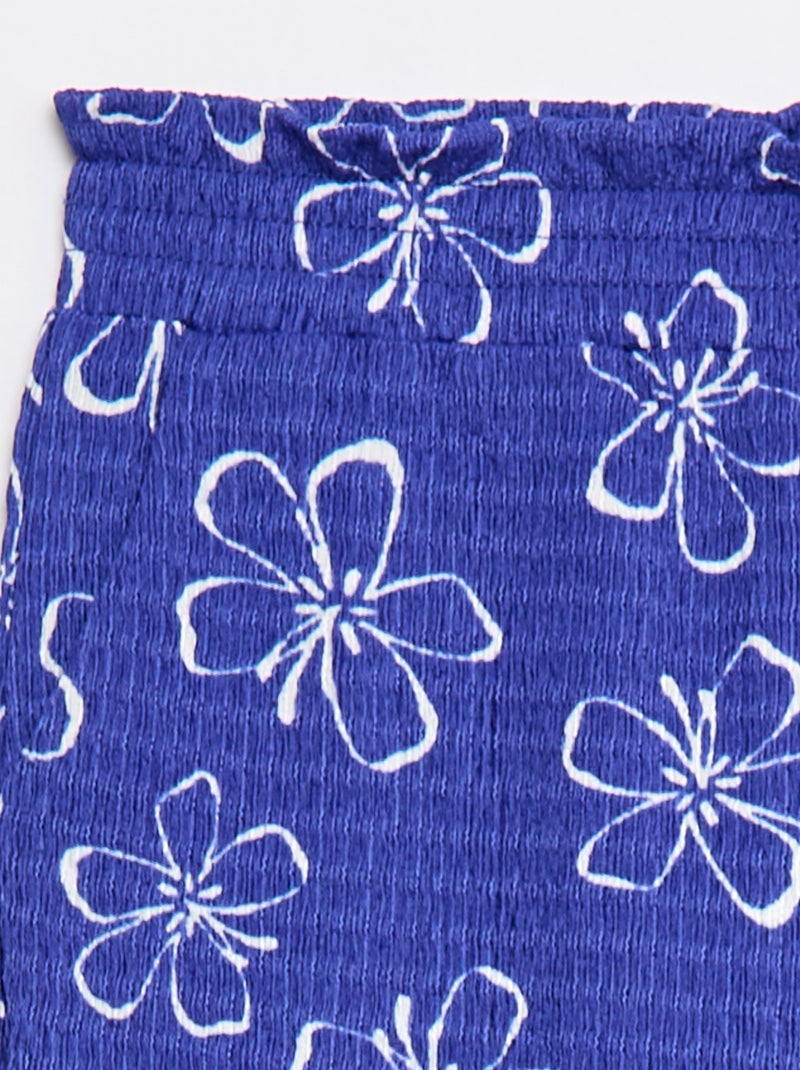 Pantalón ancho de punto crepé Azul - Kiabi