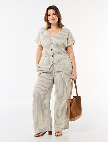 Pantalón ancho de punto crepé