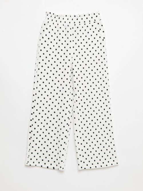 Pantalón ancho de punto crepé - Kiabi