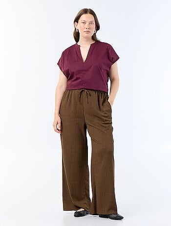 Pantalón ancho de punto crepé