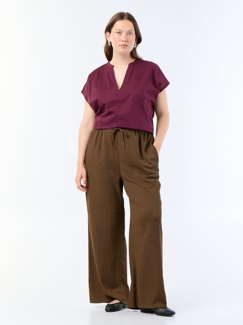 Pantalón ancho de punto crepé - Kiabi