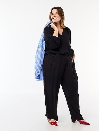 Pantalón ancho de punto crepé