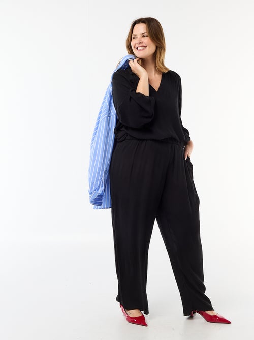 Pantalón ancho de punto crepé - Kiabi