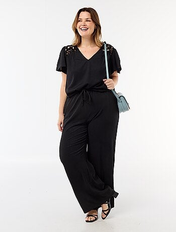 Pantalón ancho de punto crepé