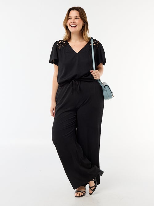 Pantalón ancho de punto crepé - Kiabi