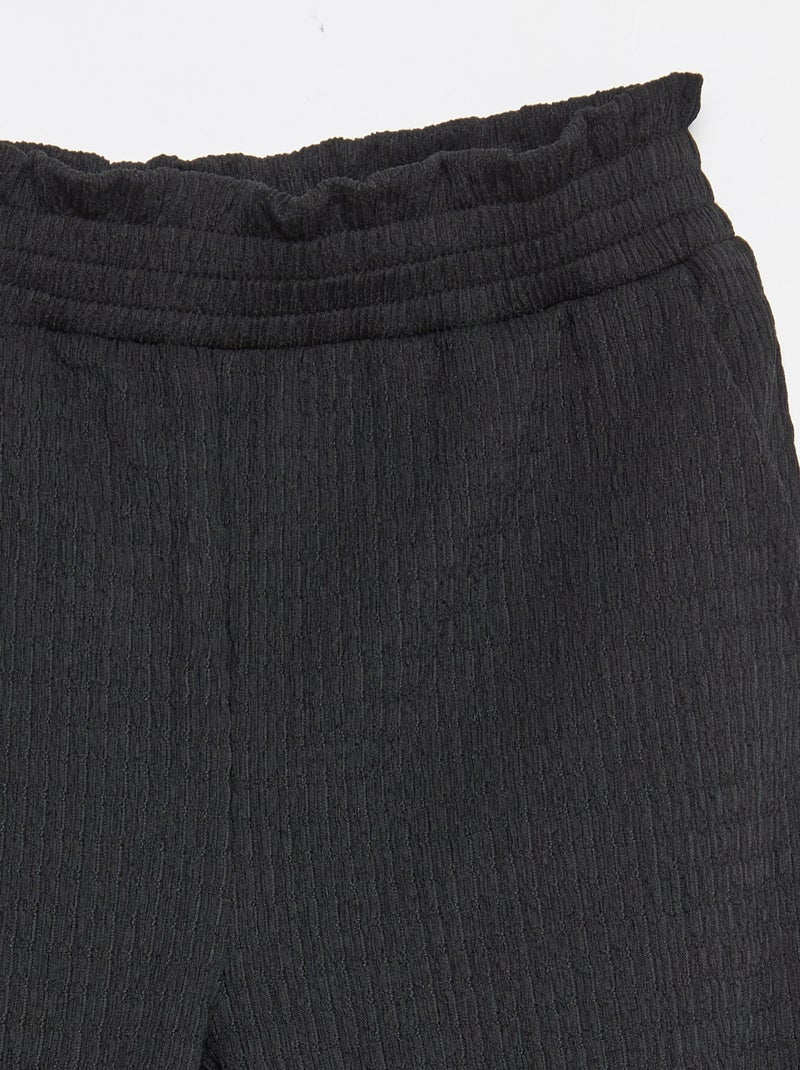 Pantalón ancho de punto crepé Negro - Kiabi