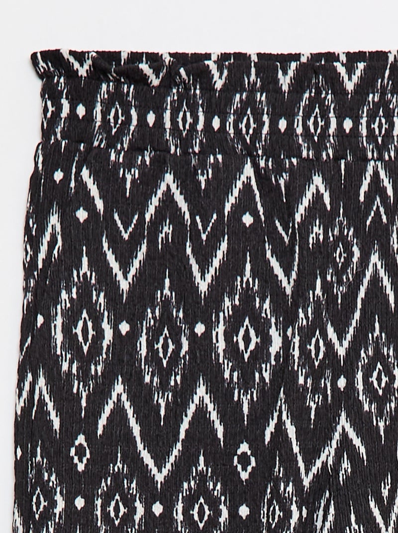 Pantalón ancho de punto crepé Negro - Kiabi