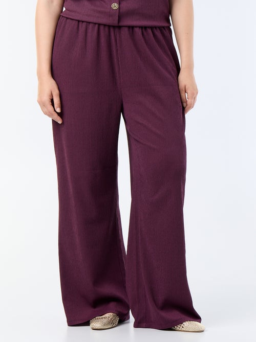 Pantalón ancho de punto crepé - Kiabi