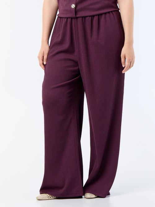 Pantalón ancho de punto crepé - Kiabi