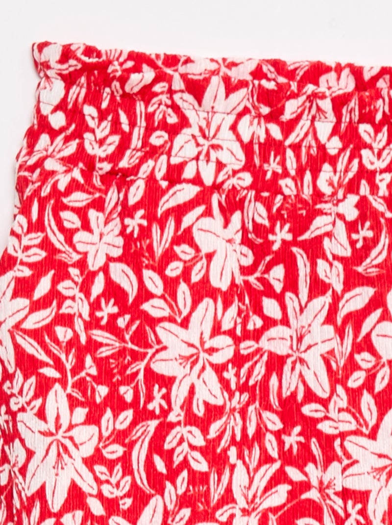Pantalón ancho de punto crepé Rojo - Kiabi