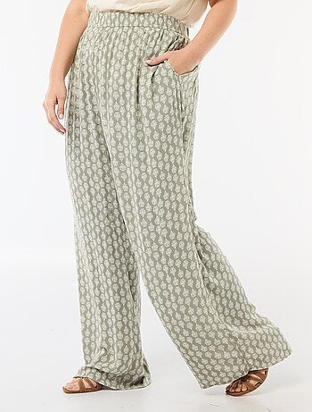 Pantalón ancho de punto crepé