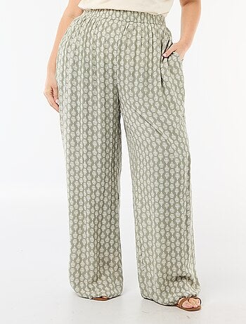 Pantalón ancho de punto crepé