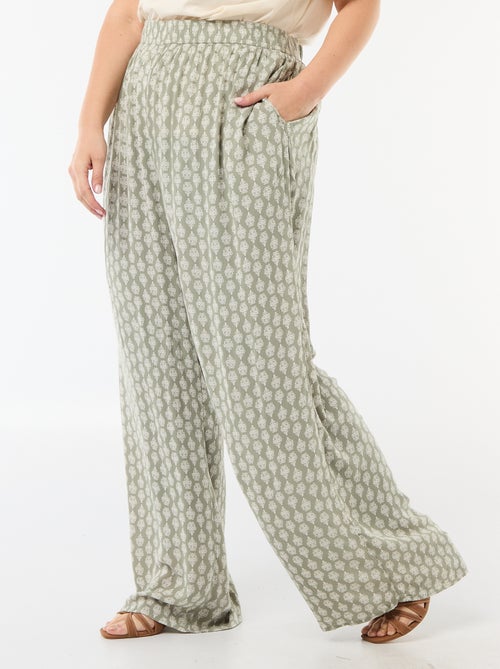 Pantalón ancho de punto crepé - Kiabi