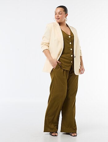 Pantalón ancho de punto crepé