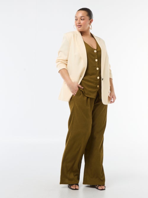 Pantalón ancho de punto crepé - Kiabi