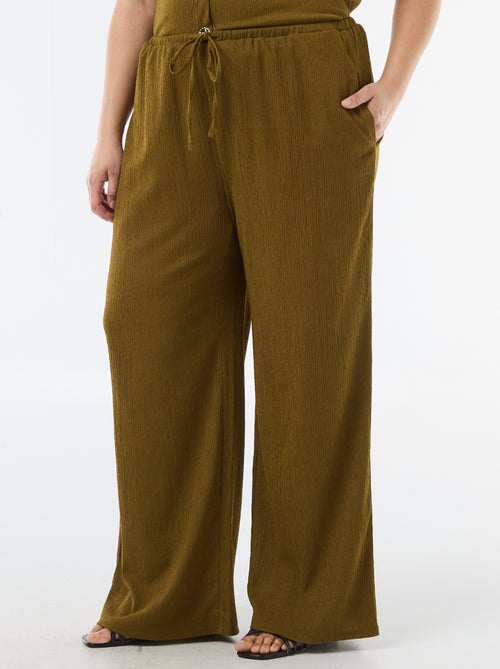 Pantalón ancho de punto crepé - Kiabi