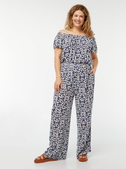 Pantalón ancho de punto de crepé - Kiabi