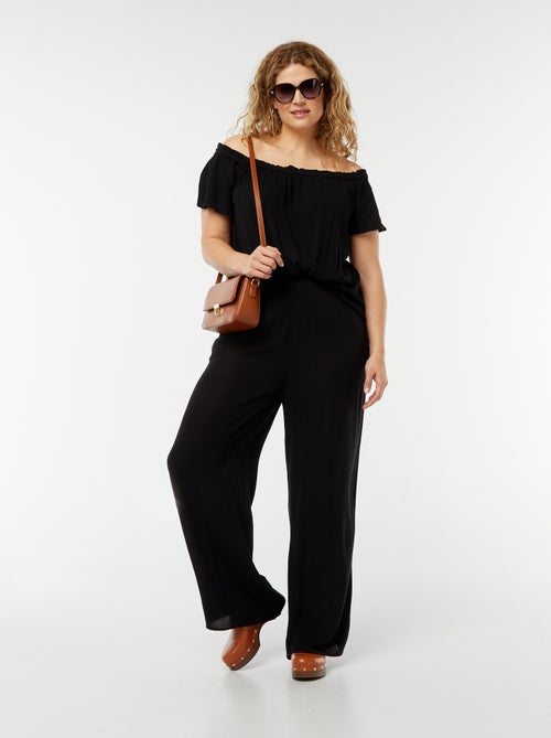 Pantalón ancho de punto de crepé - Kiabi