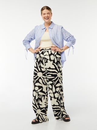 Pantalón ancho de punto de crepé
