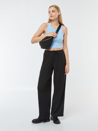 Pantalón ancho de punto de crepé