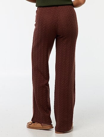 Pantalón ancho de punto de croché