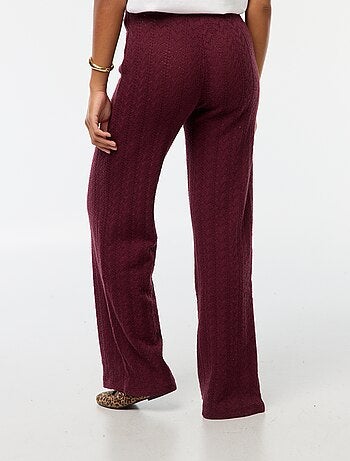 Pantalón ancho de punto de croché