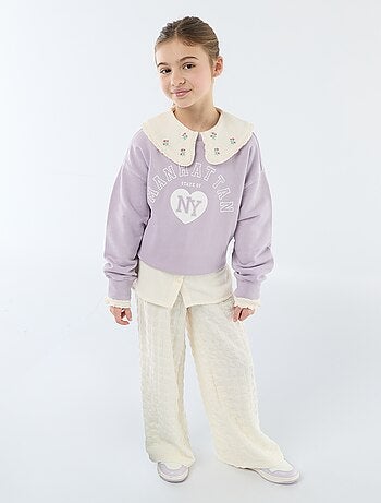 Pantalón ancho de punto elástico