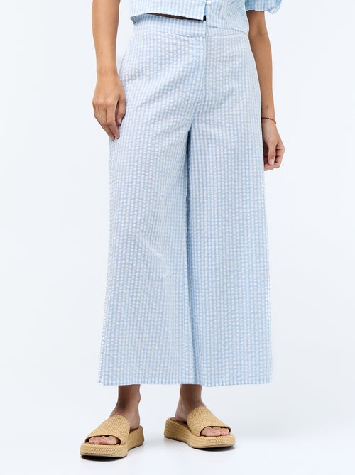 Pantalón ancho de punto gofrado - Kiabi