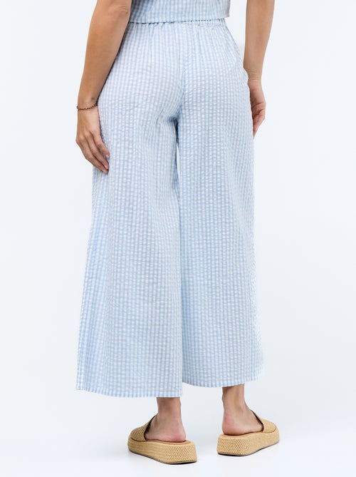 Pantalón ancho de punto gofrado - Kiabi