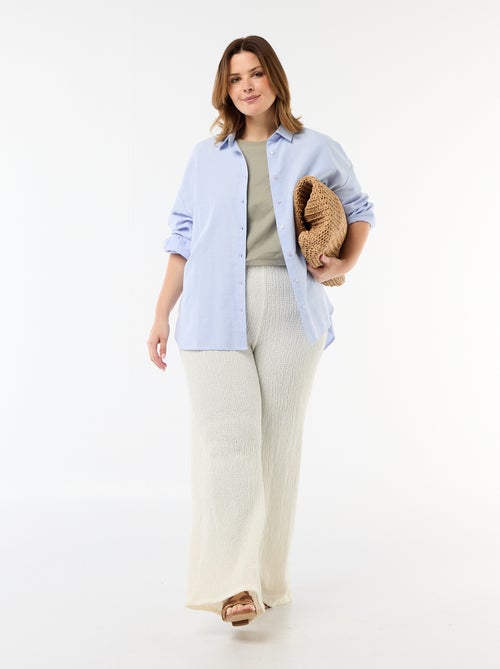 Pantalón ancho de punto gofrado - Kiabi