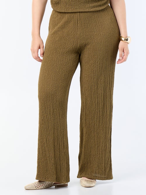 Pantalón ancho de punto gofrado - Kiabi