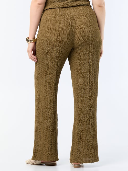 Pantalón ancho de punto gofrado - Kiabi