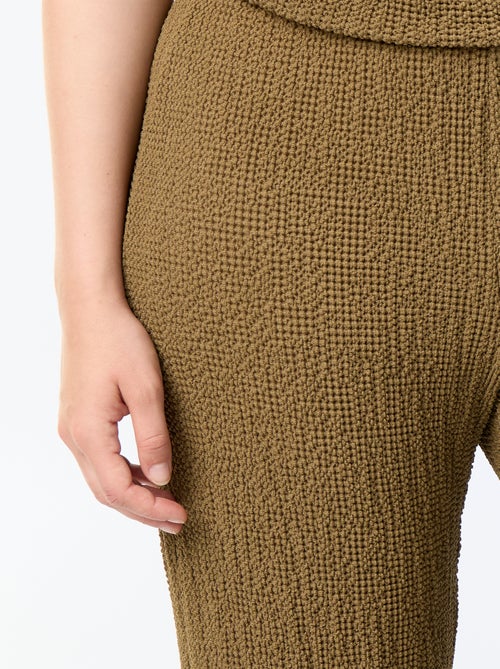 Pantalón ancho de punto gofrado - Kiabi