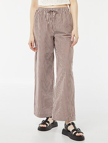 Pantalón ancho de punto gofrado