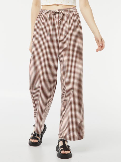 Pantalón ancho de punto gofrado - Kiabi