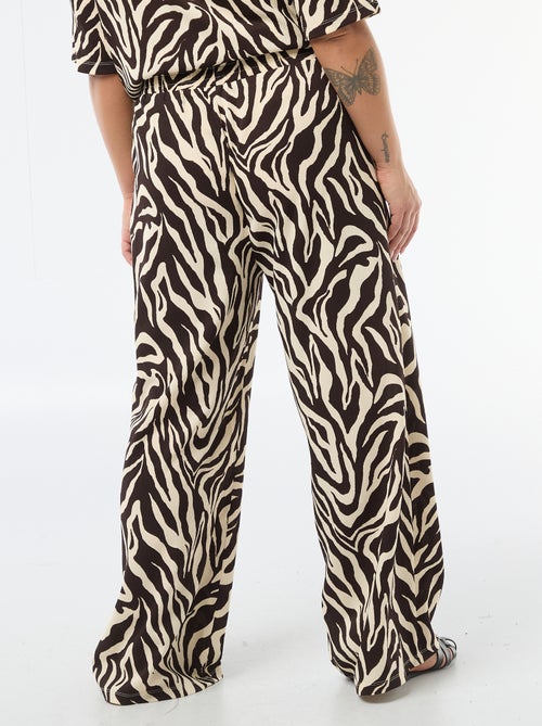 Pantalón ancho de punto gofrado - Kiabi