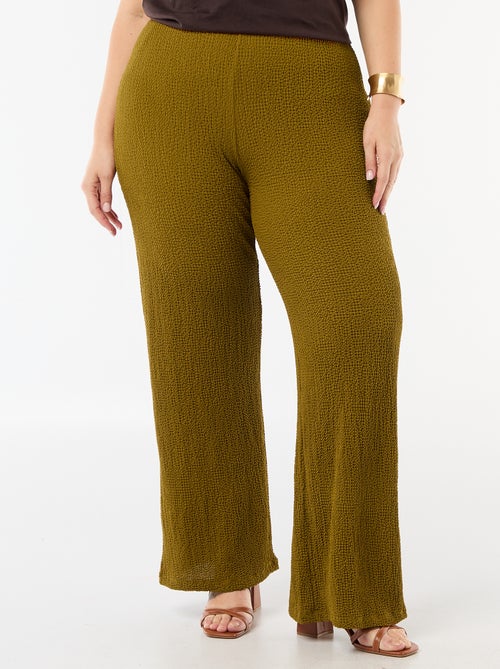Pantalón ancho de punto gofrado - Kiabi