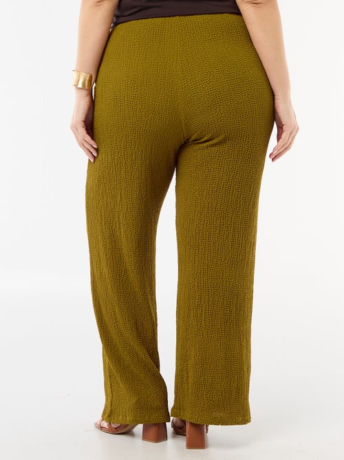 Pantalón ancho de punto gofrado - Kiabi
