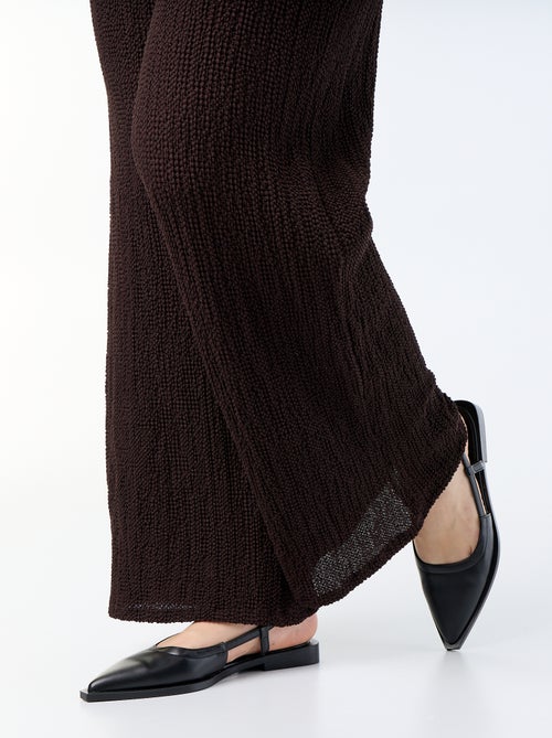 Pantalón ancho de punto gofrado - Kiabi